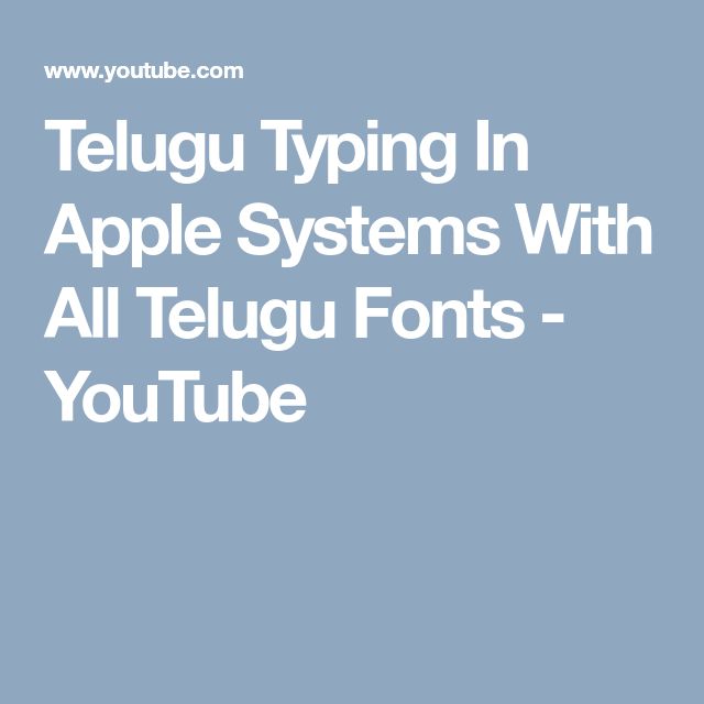 Telugu fonts for mac
